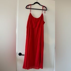 Abercrombie & Fitch Tie-Strap Corset Midi Dress